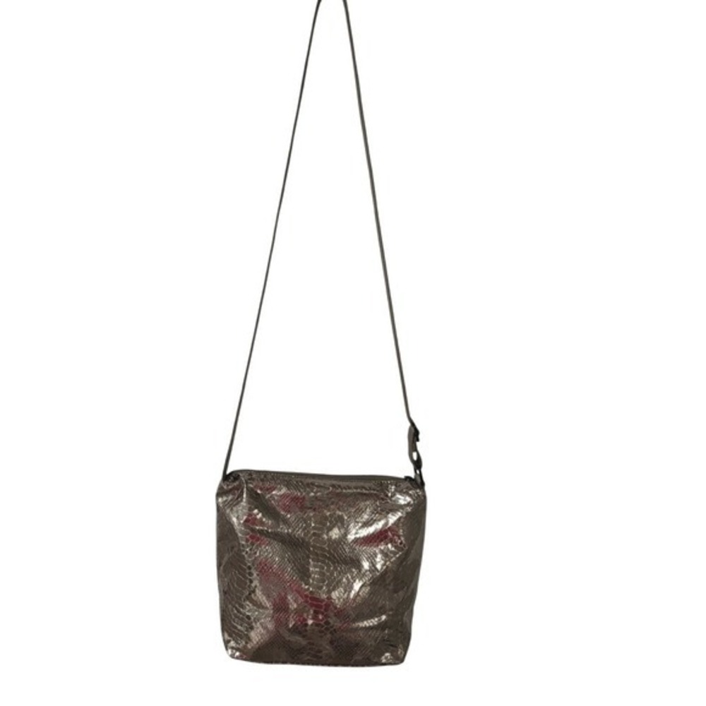 Rosetti Ladies Silver Shiny Snake Pattern Handbag 9" W x 10" H x 1.5" D New